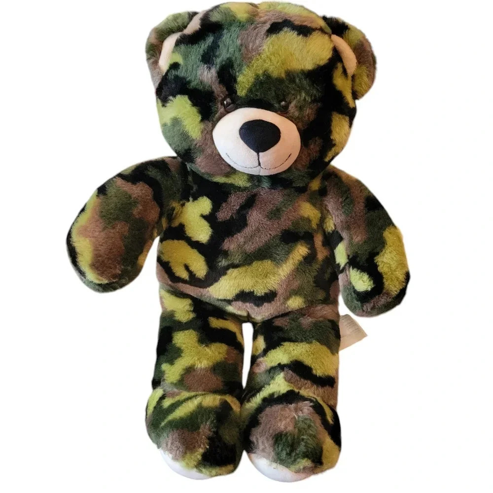 Build-a-Bear Camo Camouflage Teddy Bear 18" Army Green Military Hunter